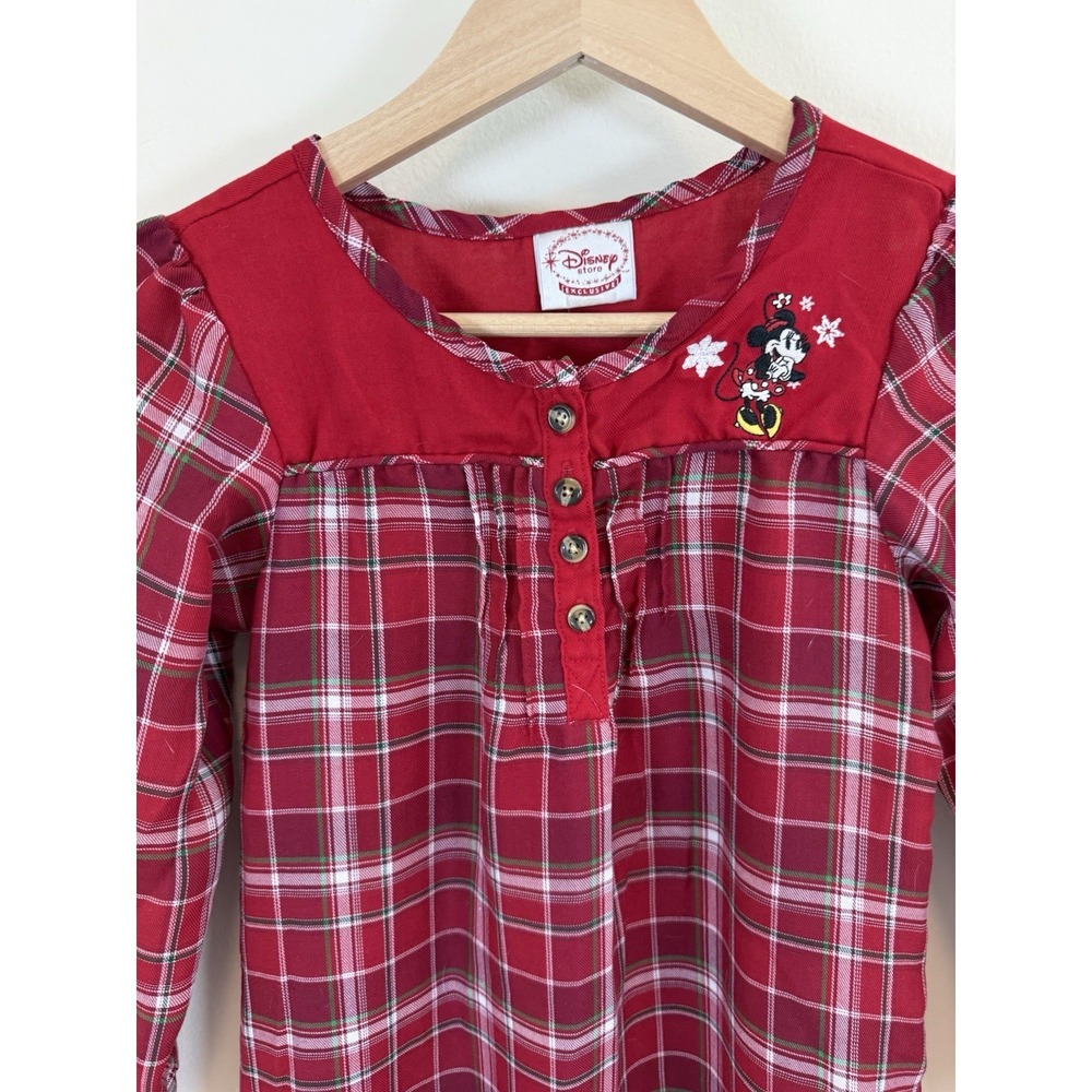 Disney Store Exclusive Plaid Flannel Christmas Minnie Mouse Sleepwear M 7/8 - Picture 2 of 8